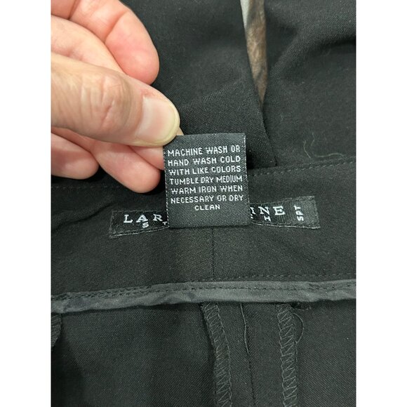 Larry Levine Stretch Black Dress Pants Sz 8 Button Closure Pockets - Picture 6 of 8